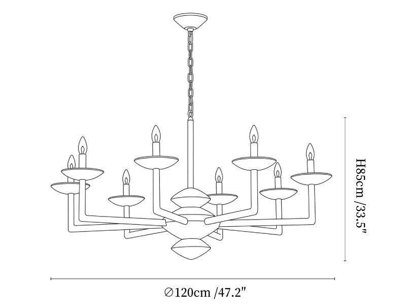 Sculptural Plaster Candelabra Chandelier
