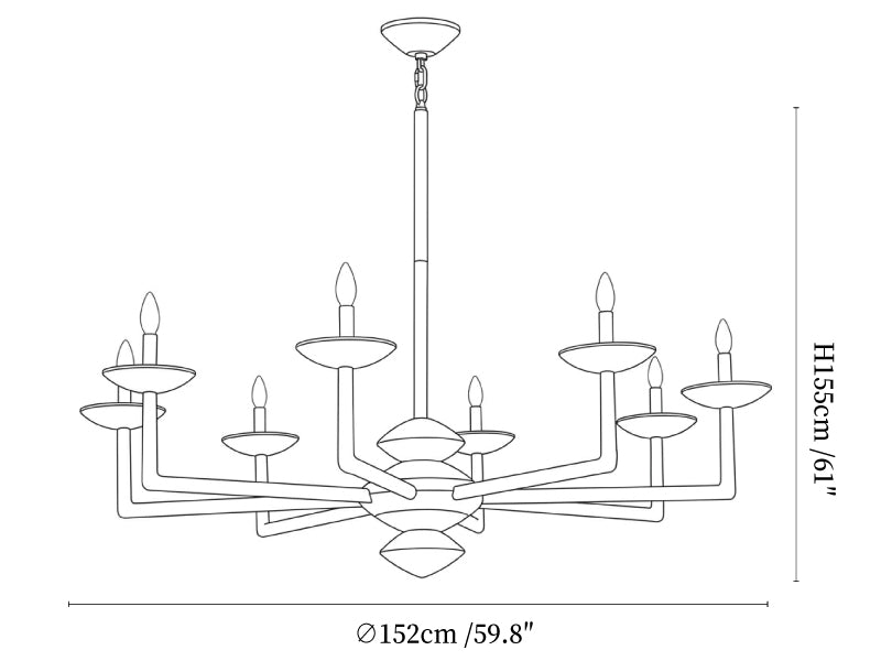 Sculptural Plaster Candelabra Chandelier