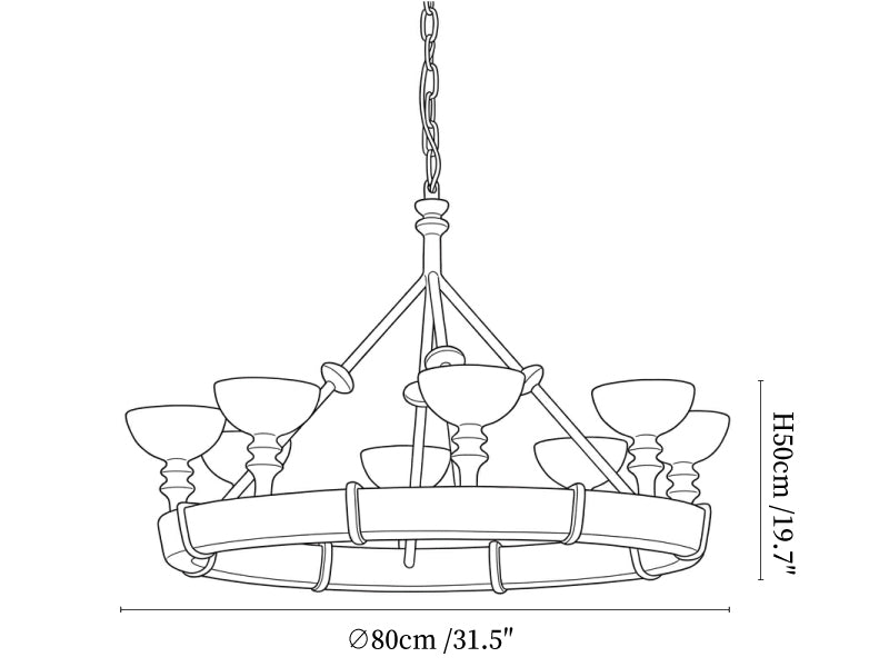 Sculptural Plaster Chalice Chandelier