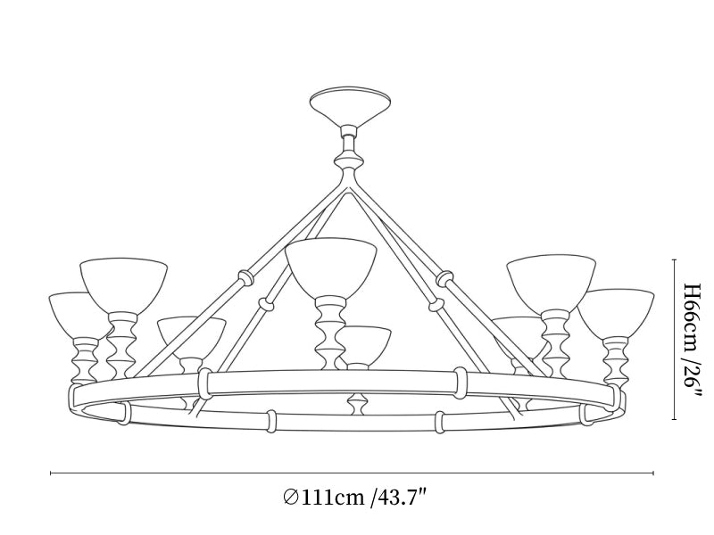 Sculptural Plaster Chalice Chandelier