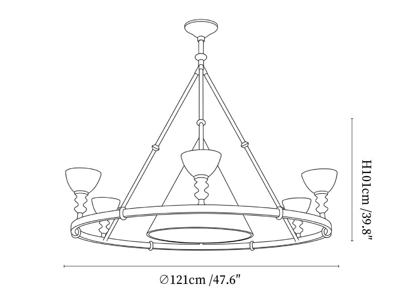 Sculptural Plaster Chalice Chandelier
