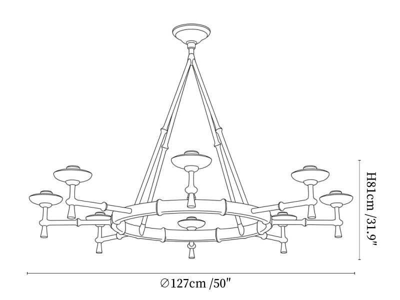 Sculptural Plaster Chalice Chandelier