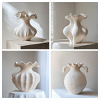 Sculptural Sand Texture Ivory Vase