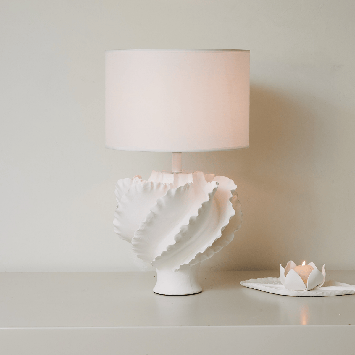 Sculptural Shell Inspired Table Lamp