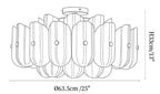 Seraphine Fluted Glass Semi-Flush Ceiling Light