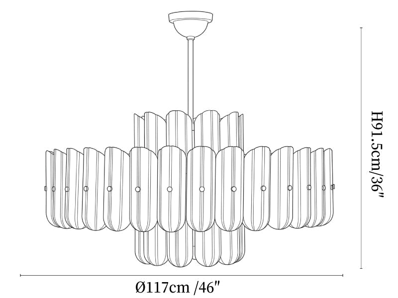 Seraphine Linear Fluted Glass Chandelier