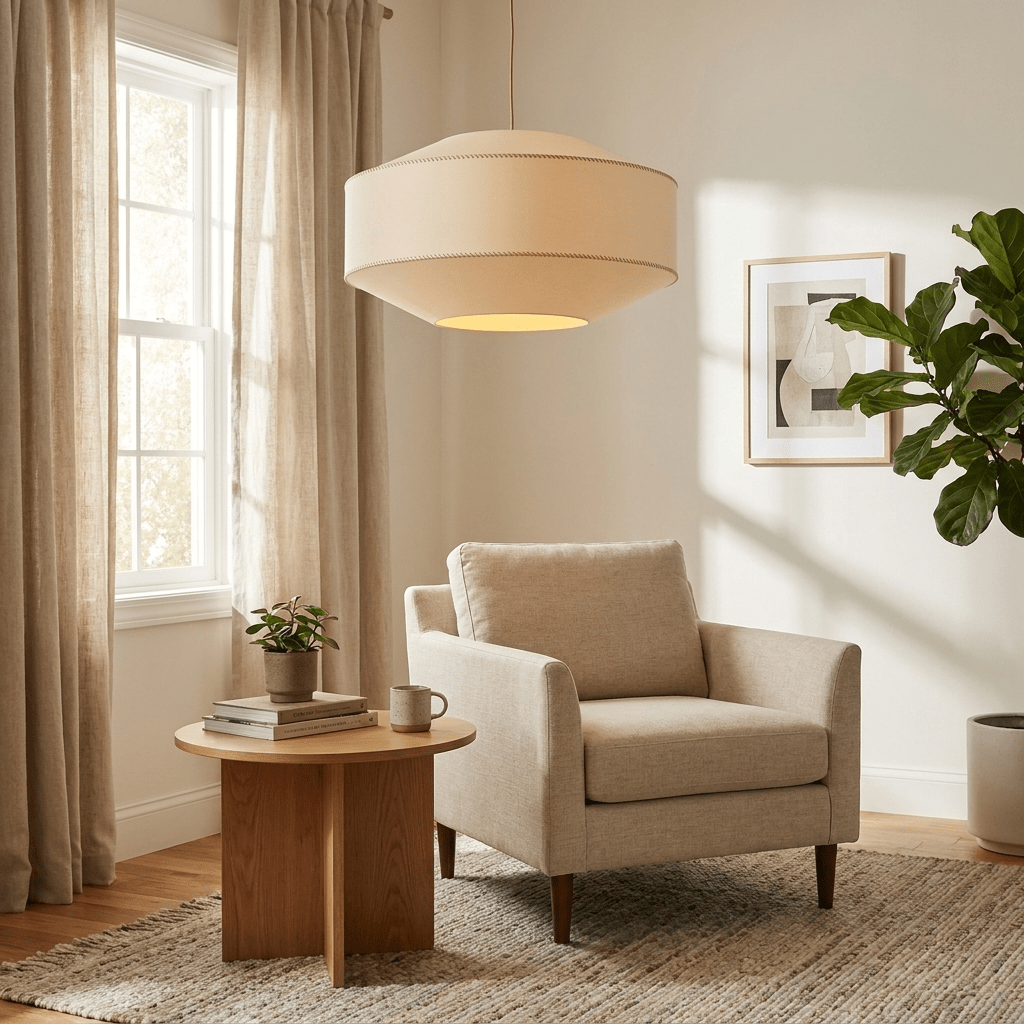Serava Fabric Drum Pendant Light