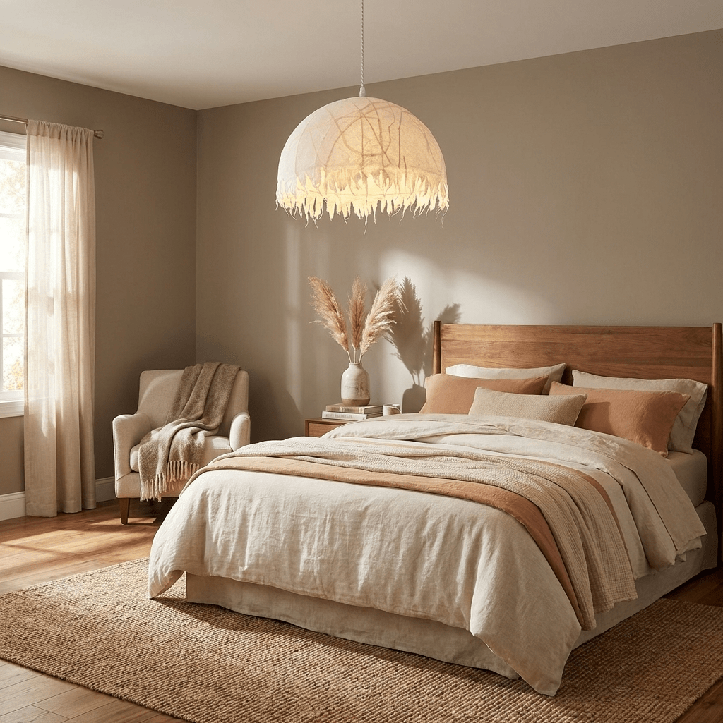 Serelle Fringed Mulberry Silk Pendant Light