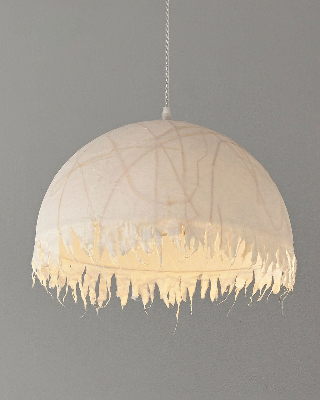 Serelle Fringed Mulberry Silk Pendant Light