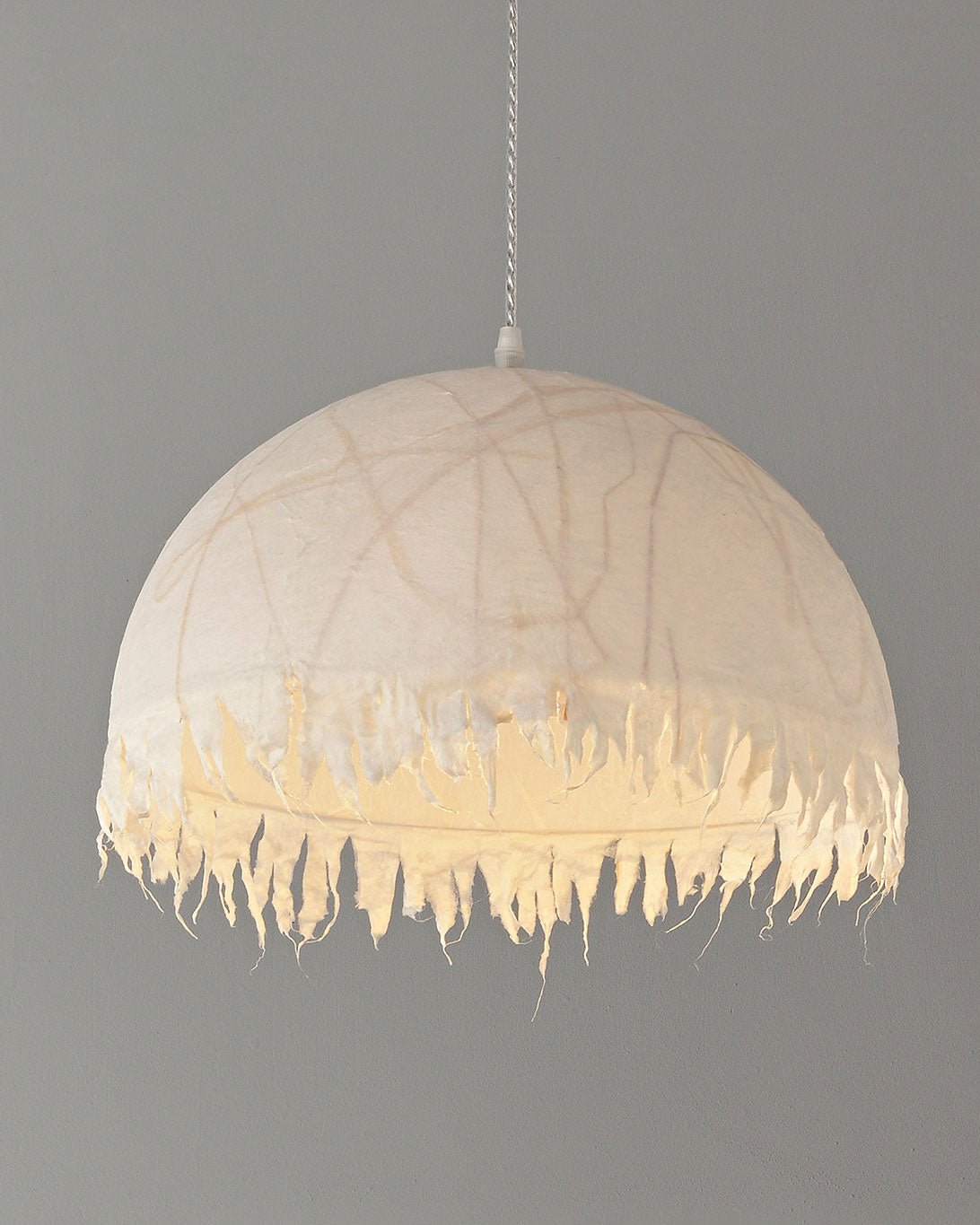 Serelle Fringed Mulberry Silk Pendant Light