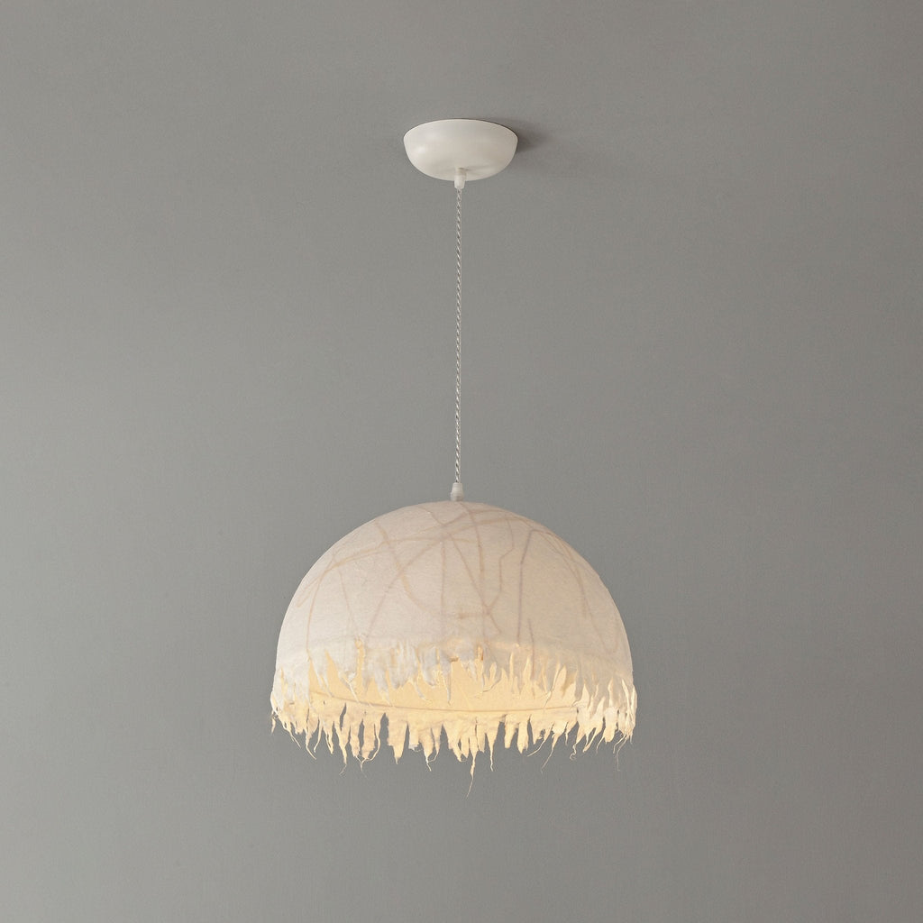 Serelle Fringed Mulberry Silk Pendant Light