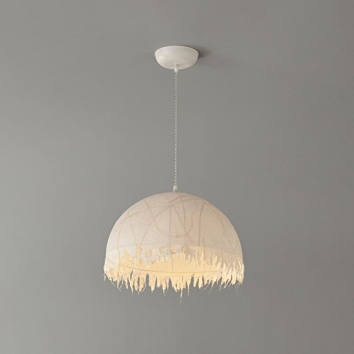 Serelle Fringed Mulberry Silk Pendant Light