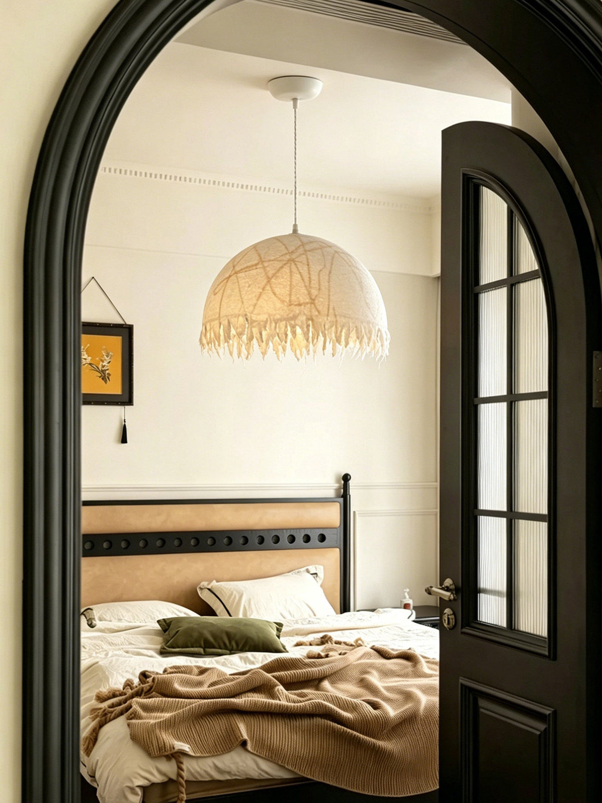 Serelle Fringed Mulberry Silk Pendant Light