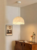 Serelle Fringed Mulberry Silk Pendant Light
