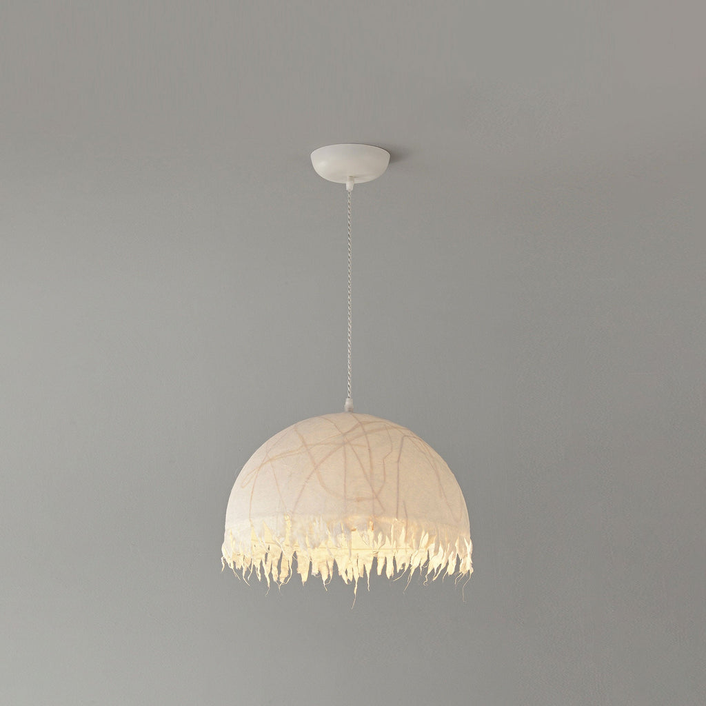 Serelle Fringed Mulberry Silk Pendant Light