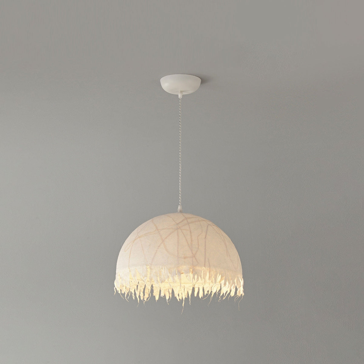 Serelle Fringed Mulberry Silk Pendant Light