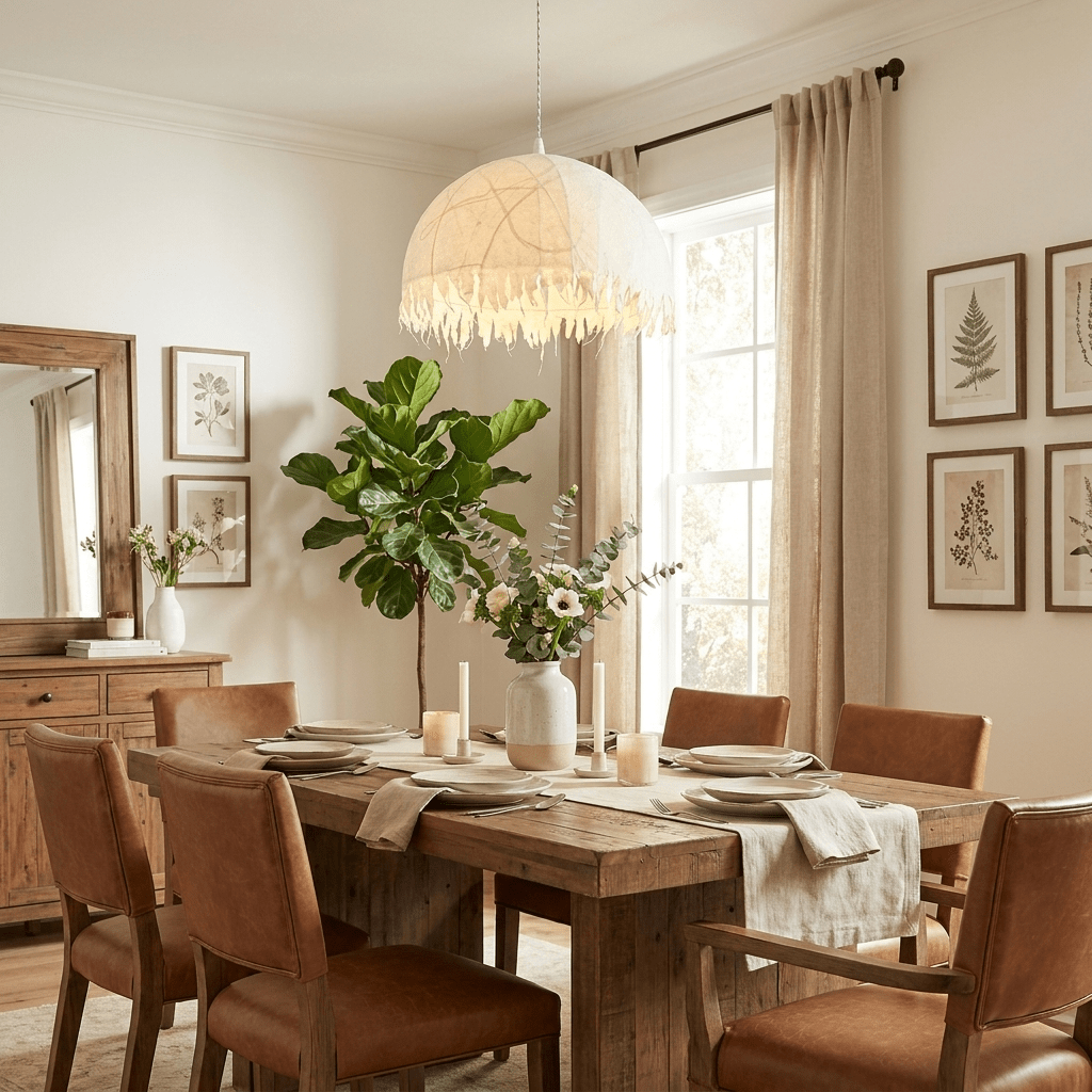Serelle Fringed Mulberry Silk Pendant Light
