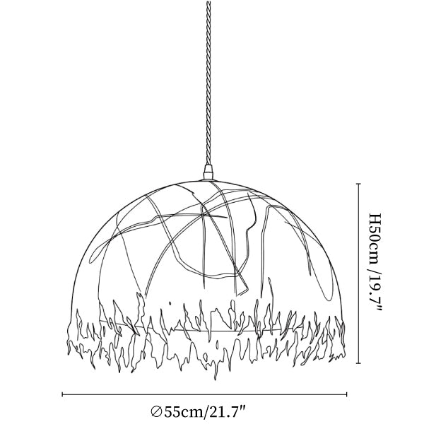 Serelle Fringed Mulberry Silk Pendant Light