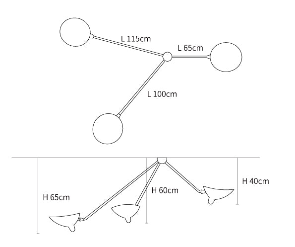 Multi-Arm Spider Ceiling Lamp B
