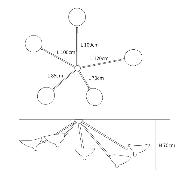 Multi-Arm Spider Ceiling Lamp B