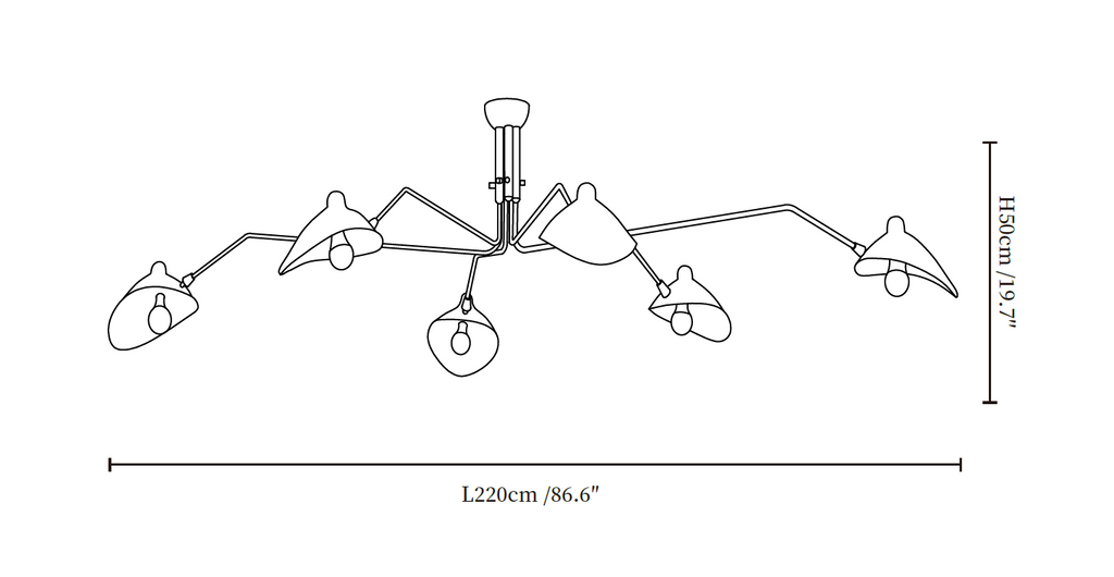 Multi-Arm Spider Ceiling Light A