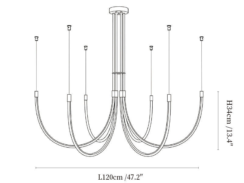 Serpentine Halo Chandelier