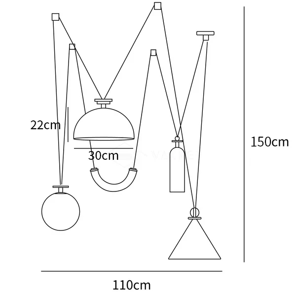 Geometric Shape Art Modern Chandelier