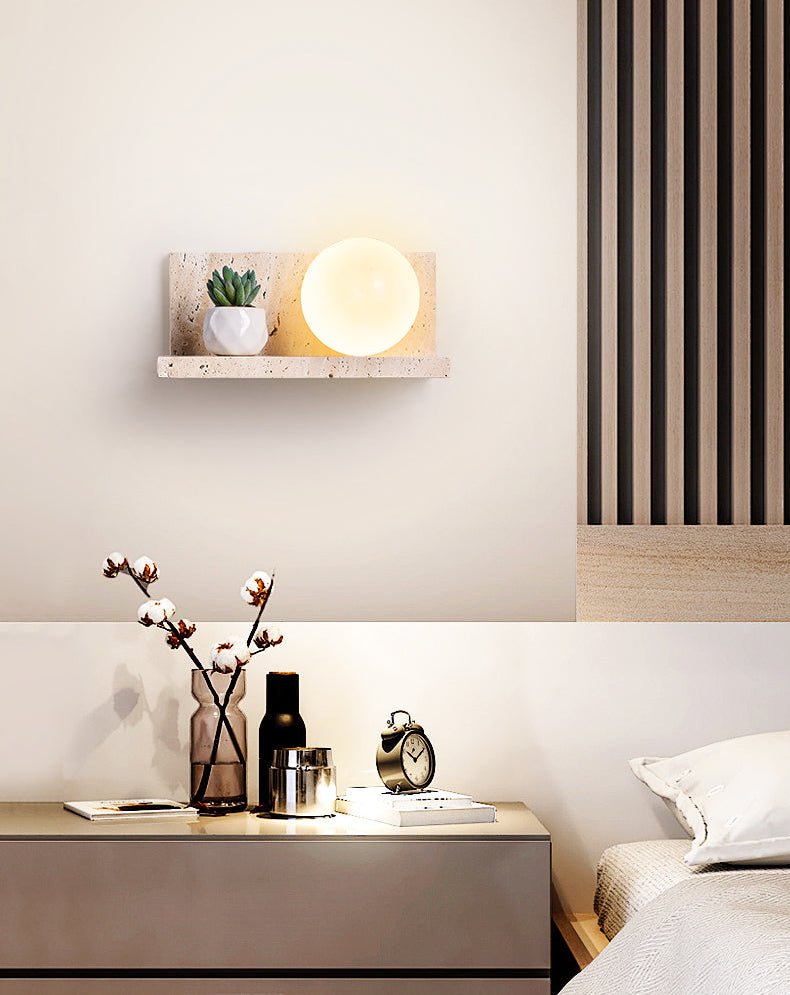 Shelf Travertine Sconce