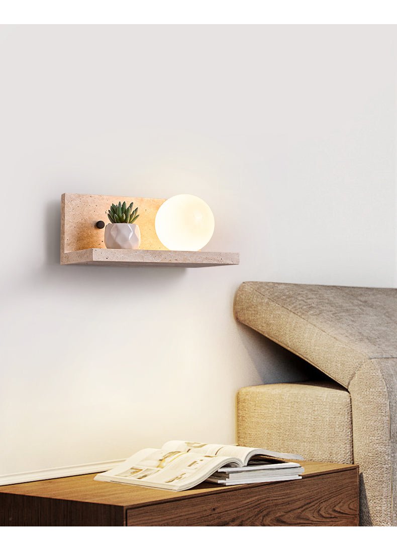 Shelf Travertine Sconce