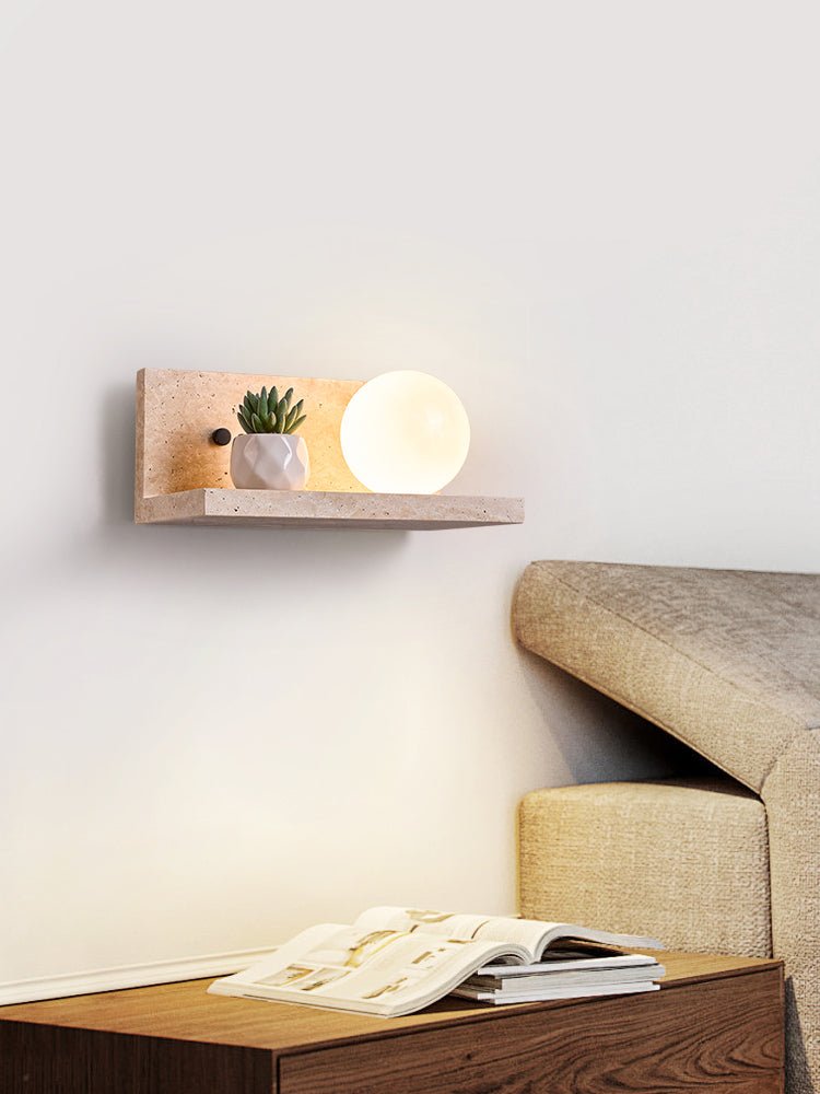Shelf Travertine Sconce