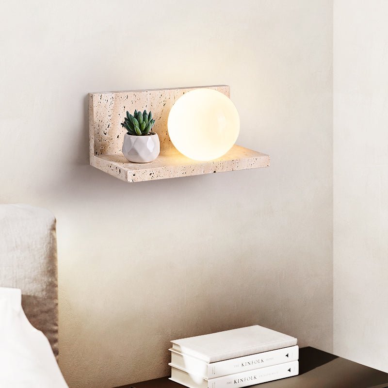 Shelf Travertine Sconce