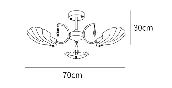 Shell Brass Ceiling Lamp