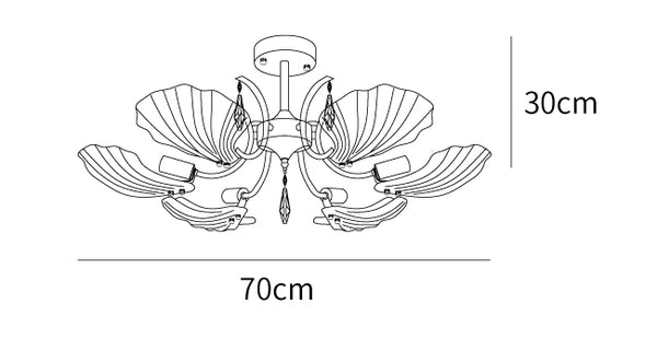 Shell Brass Ceiling Lamp
