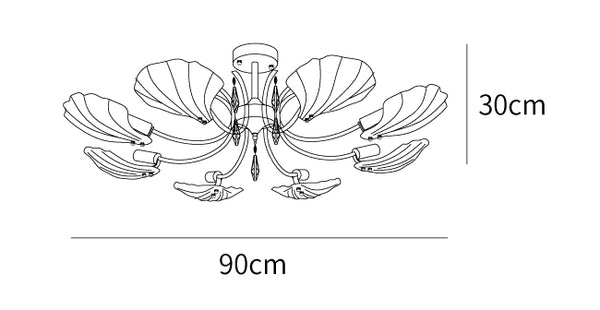 Shell Brass Ceiling Lamp