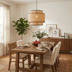 Sienna Rattan Fabric Pendant Lamp