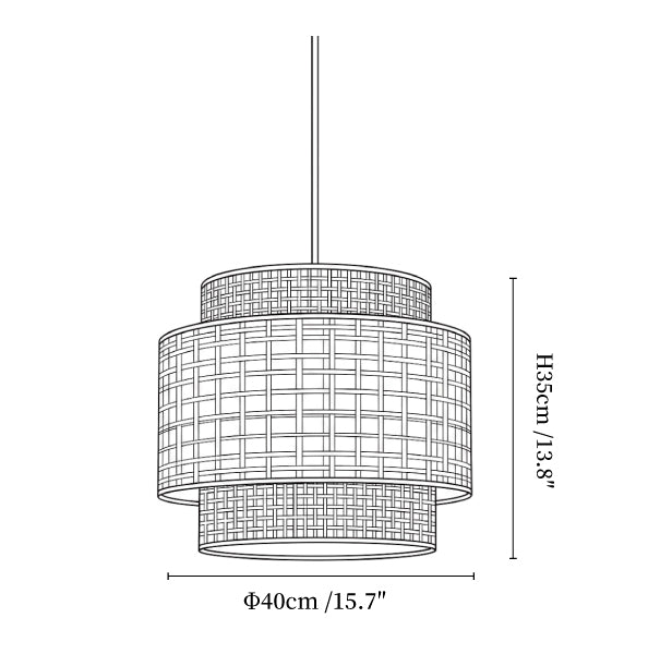 Sienna Rattan Fabric Pendant Lamp