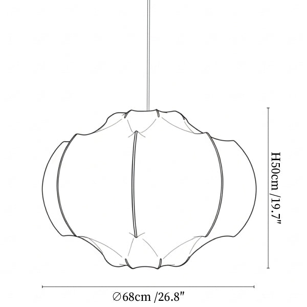 Silken Lotus Silk Pendant Lamp