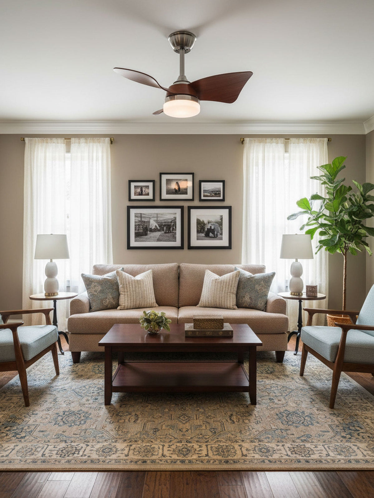 Silven Curve Ceiling Fan Light