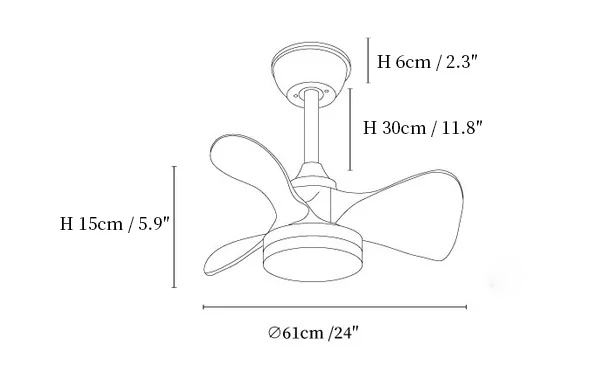 Silver Curve Ceiling Fan Light
