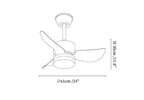 Silver Curve Ceiling Fan Light