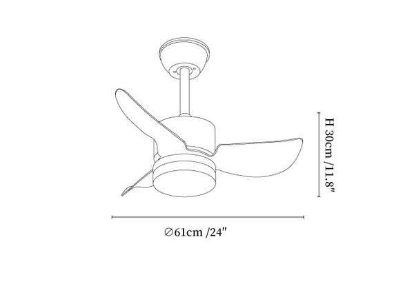 Silver Curve Ceiling Fan Light