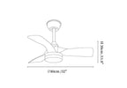 Silver Curve Ceiling Fan Light