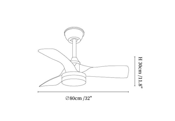 Silver Curve Ceiling Fan Light