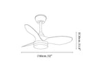 Silver Curve Ceiling Fan Light