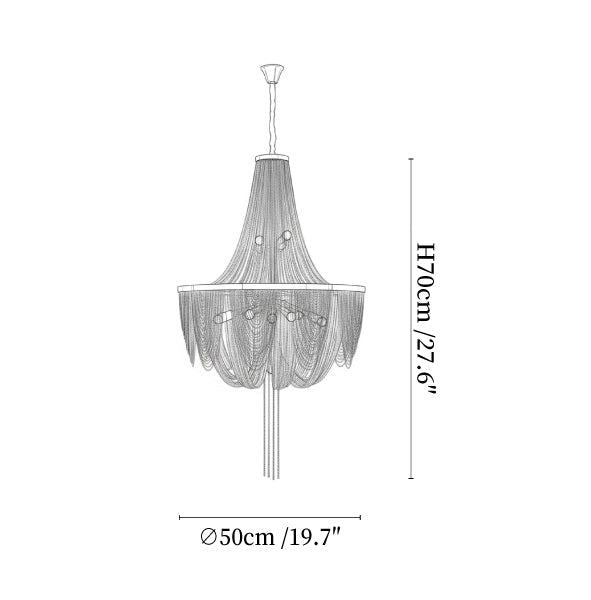 Silver Chain Tassel Chandelier