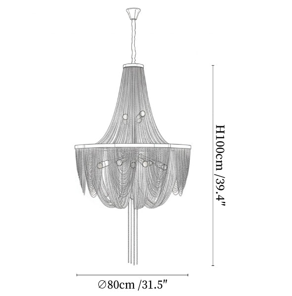 Silver Chain Tassel Chandelier