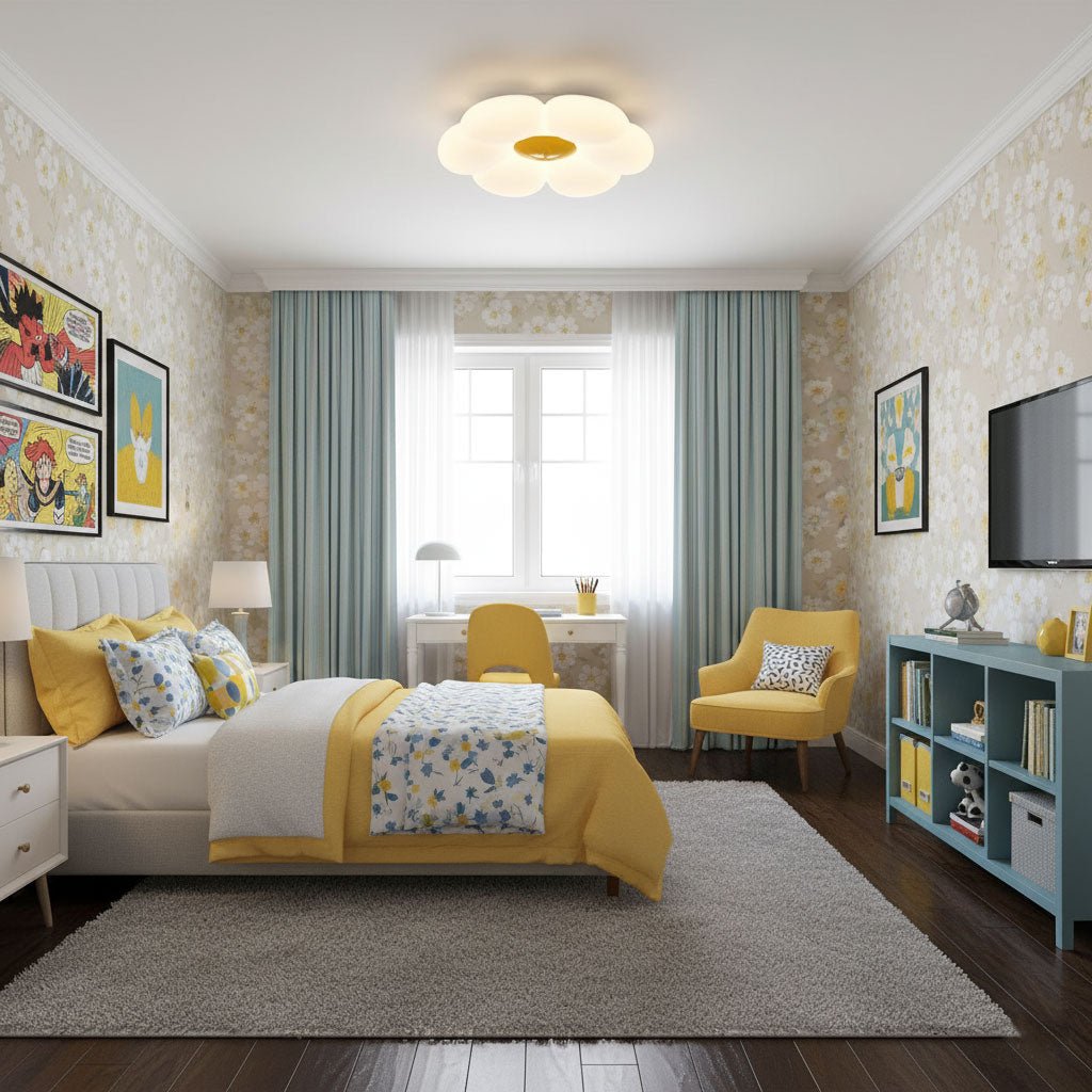 Six - leaf Flower Kids Room Ceiling Lamp