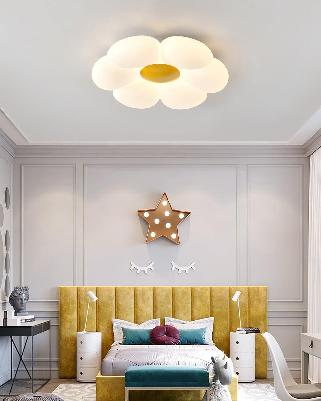 Six - leaf Flower Kids Room Ceiling Lamp