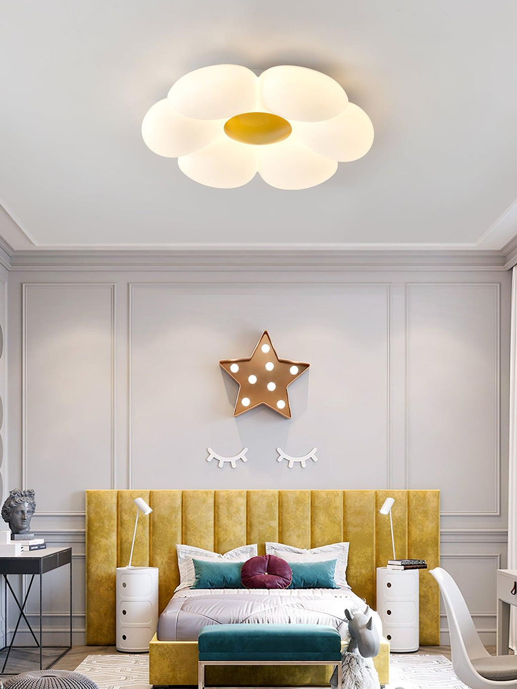 Six - leaf Flower Kids Room Ceiling Lamp