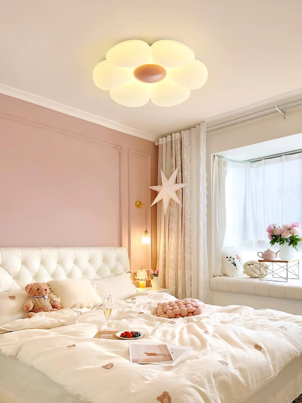 Six - leaf Flower Kids Room Ceiling Lamp